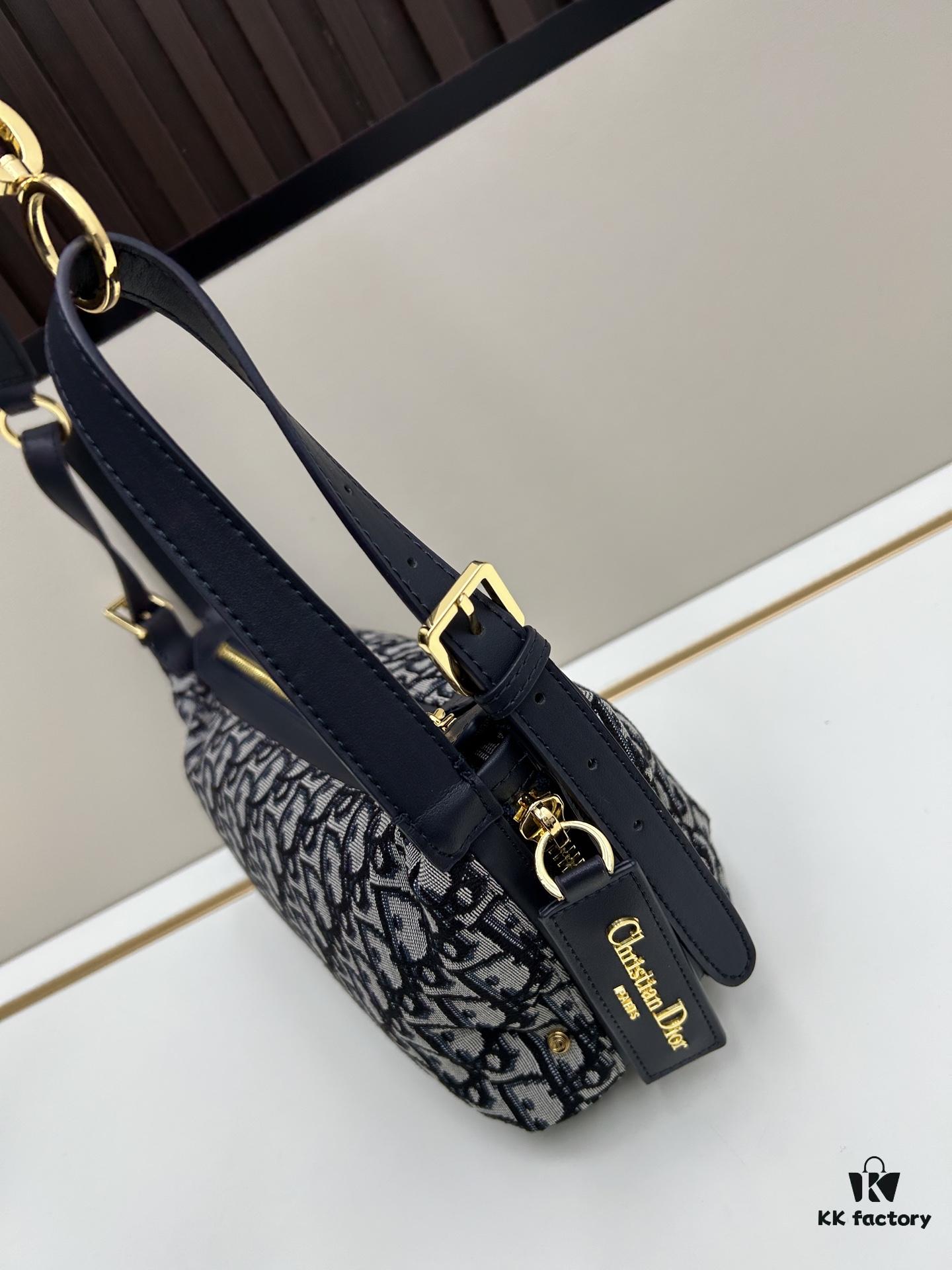 69309eea6e68136f4d9ab46a Large D-Journey Bag in Fabric with Box Calfskin Leather