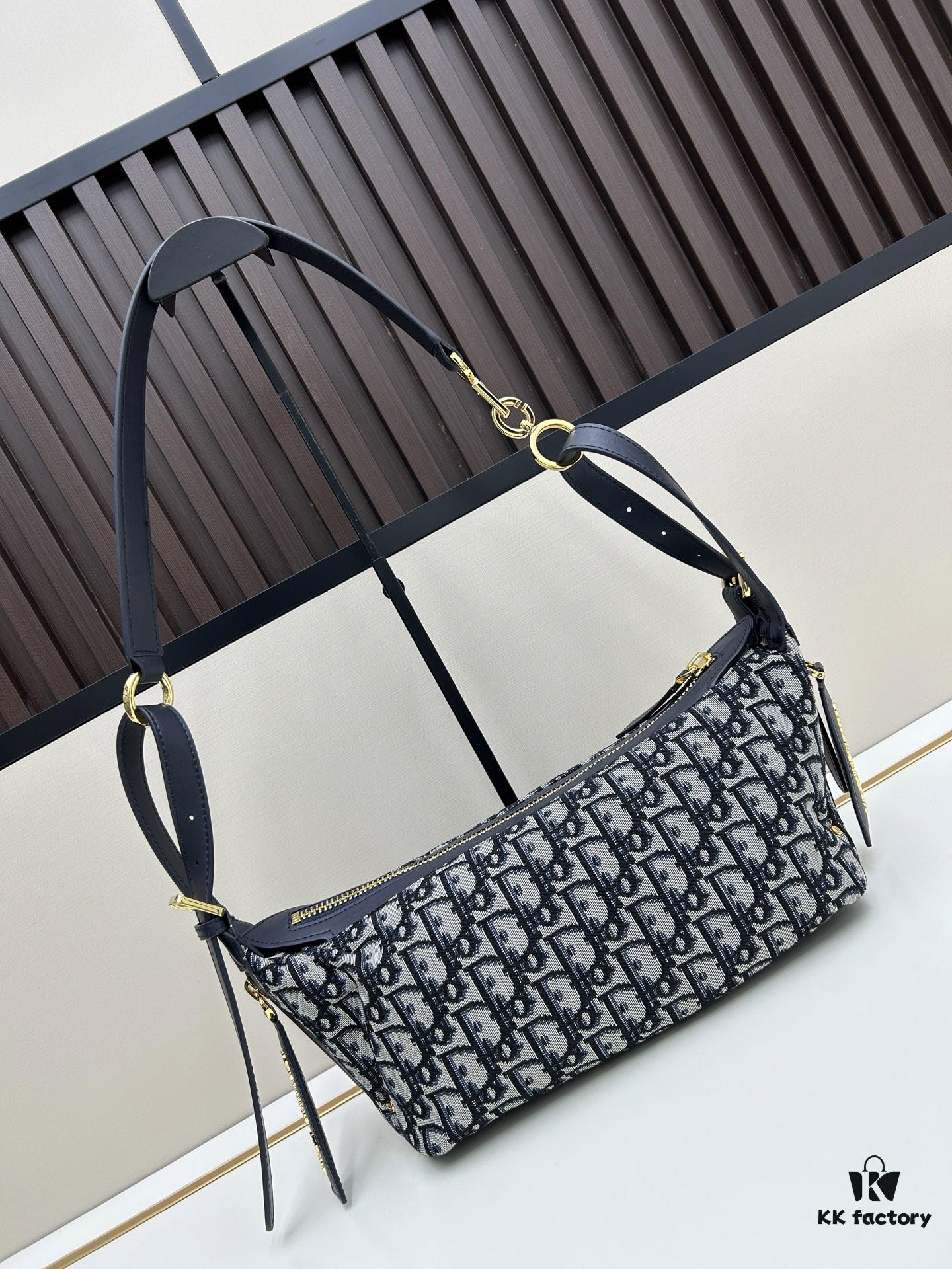 69309eeb6e68136f4d9ab46c Large D-Journey Bag in Fabric with Box Calfskin Leather