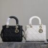 69309f0f6e68136f4d9ab4a8 Dior Top-Grade Original Leather Five-Gusset Lady Dior Bag 'Black Embossed Diamond Quilting'