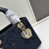 69309f1b6e68136f4d9ab4be Dior Top-Grade Original Leather Cannage Lady Dior Bag in Black Embossed Quilting