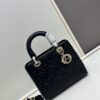 69309f1e6e68136f4d9ab4c5 Dior Lady Dior Top-Grade Original Leather Quilted Handbag in Black Embossed Chevron Pattern