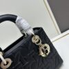 69309f216e68136f4d9ab4c9 Dior Lady Dior Top-Grade Original Leather Quilted Handbag in Black Embossed Chevron Pattern