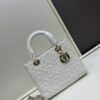 69309f236e68136f4d9ab4cb Dior Lady Dior Top-Grade Original Leather Quilted Handbag in Black Embossed Chevron Pattern