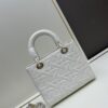 69309f236e68136f4d9ab4cd Dior Lady Dior Top-Grade Original Leather Quilted Handbag in Black Embossed Chevron Pattern