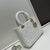 69309f236e68136f4d9ab4ce Dior Lady Dior Top-Grade Original Leather Quilted Handbag in Black Embossed Chevron Pattern