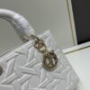 69309f236e68136f4d9ab4cf Dior Lady Dior Top-Grade Original Leather Quilted Handbag in Black Embossed Chevron Pattern