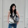 69309f286e68136f4d9ab4d4 D-Journey Large Handbag in Blue Oblique Print Fabric