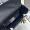 69309f286e68136f4d9ab4d7 Dior Lady Dior Top-Grade Original Leather Quilted Handbag in Black Embossed Chevron Pattern