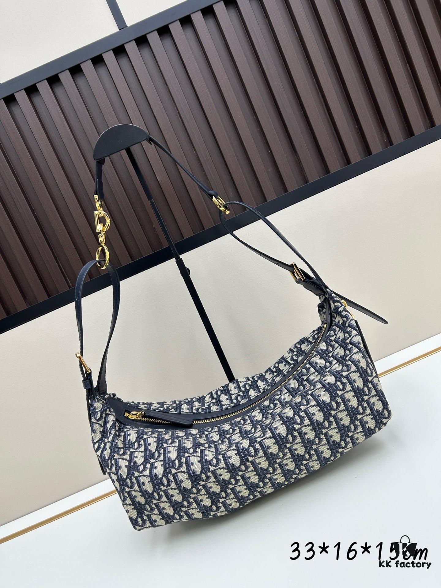 69309f2e6e68136f4d9ab4df D-Journey Handbag in Blue Oblique Print Fabric – Large Size