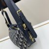 D-Journey Small Bag in Blue Oblique Print Fabric