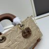 69309f406e68136f4d9ab4f9 Dior Lady Dior Top-Grade Original Leather Five-Grid Handbag in Denim and Raffia Mat with Cannage Quilting