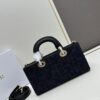 69309f436e68136f4d9ab500 Dior Lady Dior Top-Grade Original Leather Five-Gusset Handbag in Black Cowhide with Graphic Cannage Pattern