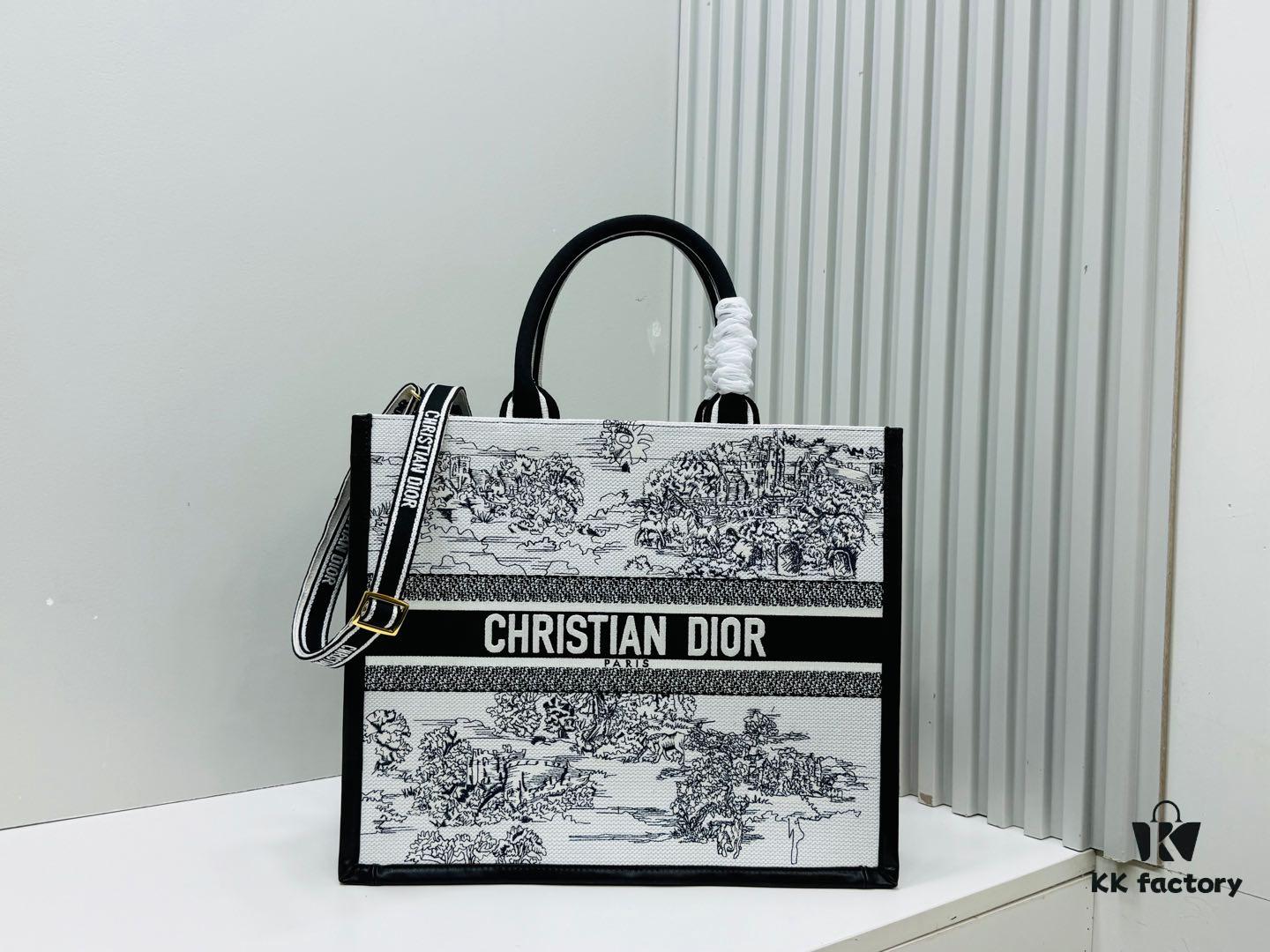 69309fee6e68136f4d9ab612 Dior Book Tote24 Early Spring New Arrival Large Size with Leather Trim