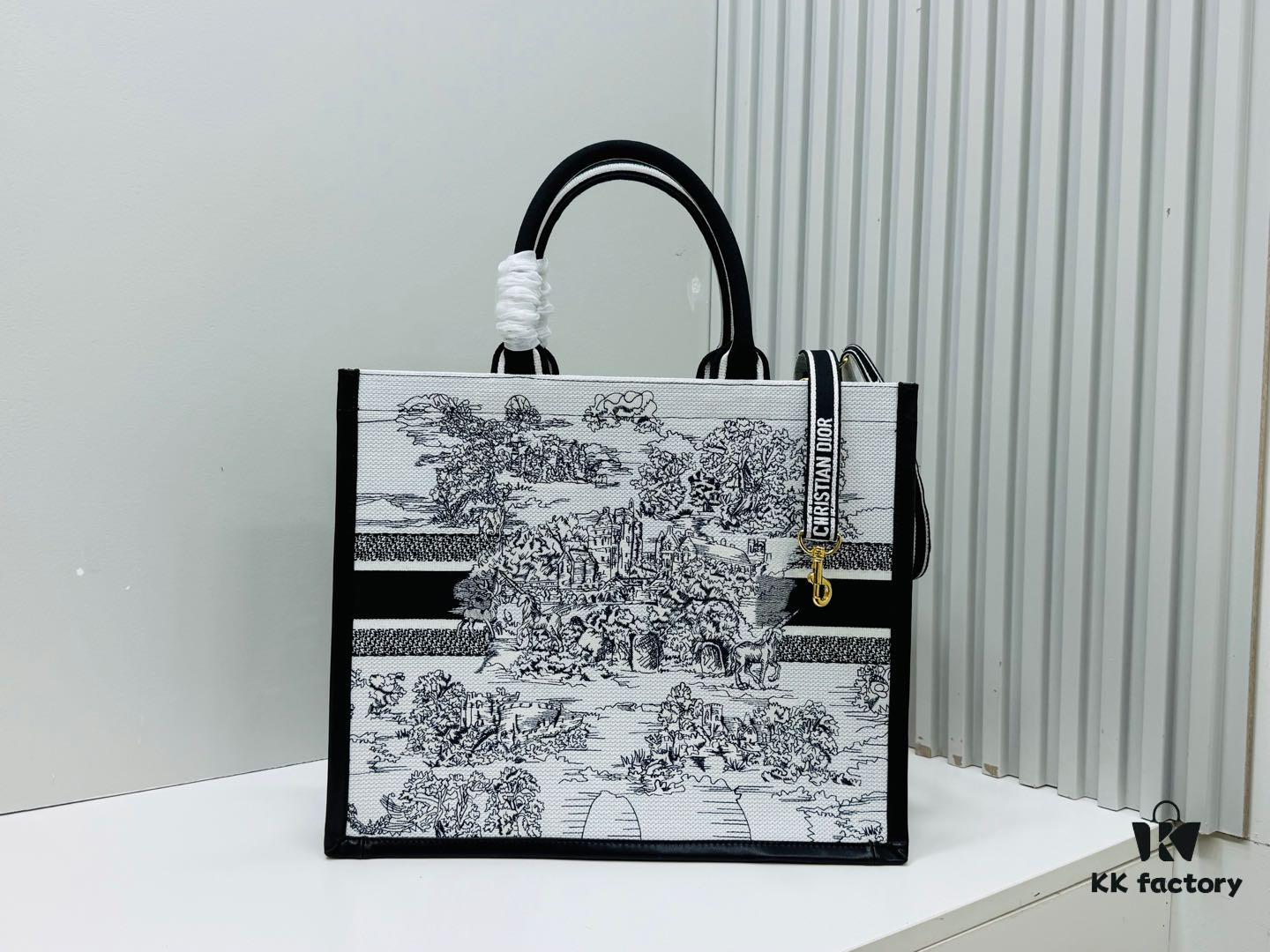 69309ff06e68136f4d9ab618 Dior Book Tote24 Early Spring New Arrival Large Size with Leather Trim