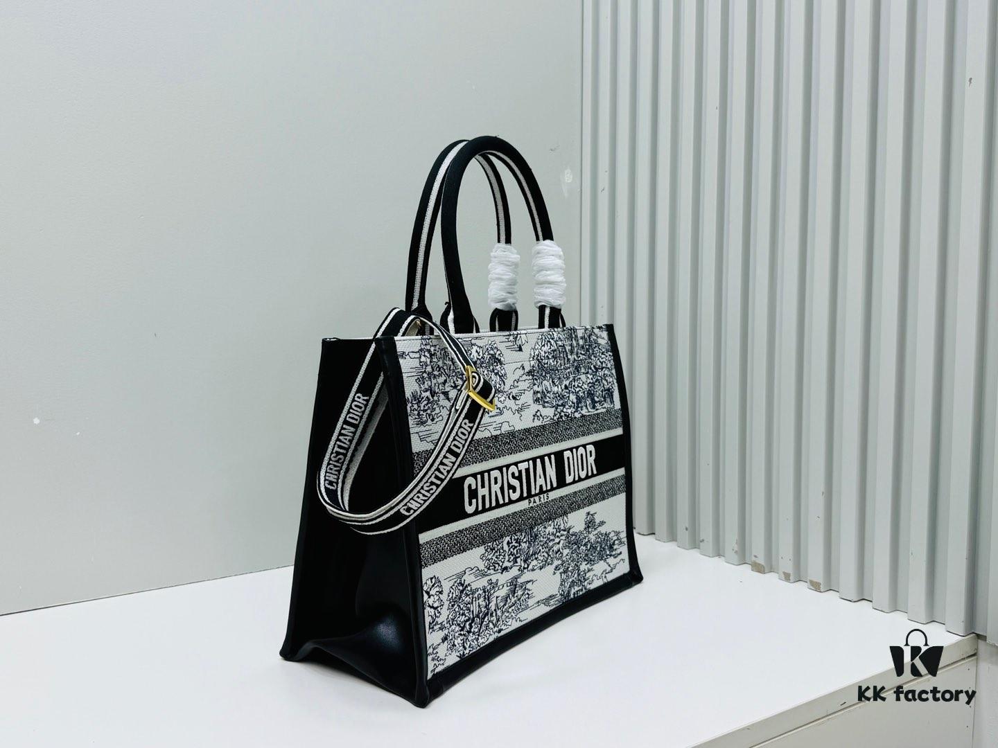 69309ff46e68136f4d9ab61e Dior Book Tote24 Early Spring New Arrival Medium Size with Leather Trim