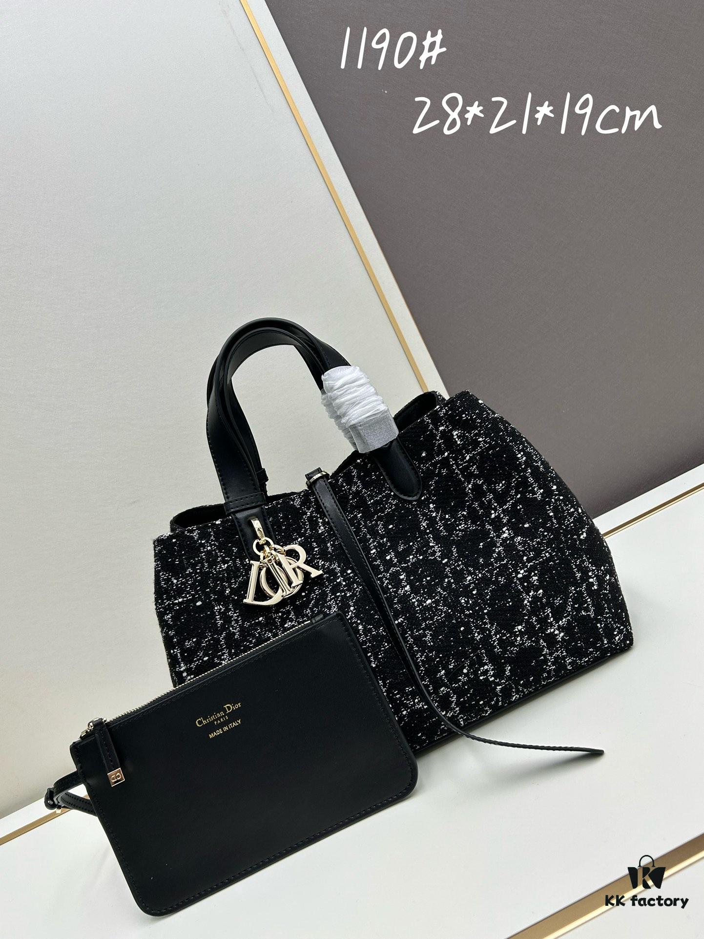 Dior Always Tweed Series, Luxury Original Leather, Quilted Design, Elegant and Stylish Handbag