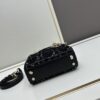 Ilady Dio.r Black Canvas and Leather Handbag with Adjustable Strap
