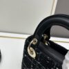 Ilady Dio.r Black Canvas and Leather Handbag with Adjustable Strap