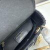 Ilady Dio.r Black Canvas and Leather Handbag with Adjustable Strap