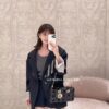 6930a0a66e68136f4d9ab79e Ilady Dio.r Coarse Houndstooth Black Canvas and Leather Handbag with Adjustable Strap