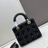 6930a0a96e68136f4d9ab7a2 Ilady Dior Coarse Houndstooth Canvas and Leather Handbag with Adjustable Strap