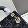 6930a0aa6e68136f4d9ab7a5 Ilady Dior Coarse Houndstooth Canvas and Leather Handbag with Adjustable Strap