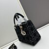 6930a0ab6e68136f4d9ab7a6 Ilady Dior Coarse Houndstooth Canvas and Leather Handbag with Adjustable Strap
