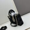 6930a0ab6e68136f4d9ab7ab Ilady Dior Coarse Houndstooth Canvas and Leather Handbag with Adjustable Strap
