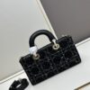6930a0af6e68136f4d9ab7ae Ilady Dior Coarse Houndstooth Canvas and Leather Handbag with Adjustable Strap