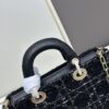 6930a0af6e68136f4d9ab7af Ilady Dior Coarse Houndstooth Canvas and Leather Handbag with Adjustable Strap