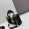 6930a0b06e68136f4d9ab7b2 Ilady Dio.r Coarse Herringbone Black Canvas with Leather Trim Handbag