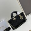 6930a0fc6e68136f4d9ab854 Dior Lady D-Joy Medium Handbag in Black Embossed Calfskin with Cannage Pattern