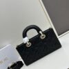 6930a0fd6e68136f4d9ab855 Dior Lady D-Joy Medium Handbag in Black Embossed Calfskin with Cannage Pattern