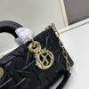 6930a0fe6e68136f4d9ab856 Dior Lady D-Joy Medium Handbag in Black Embossed Calfskin with Cannage Pattern