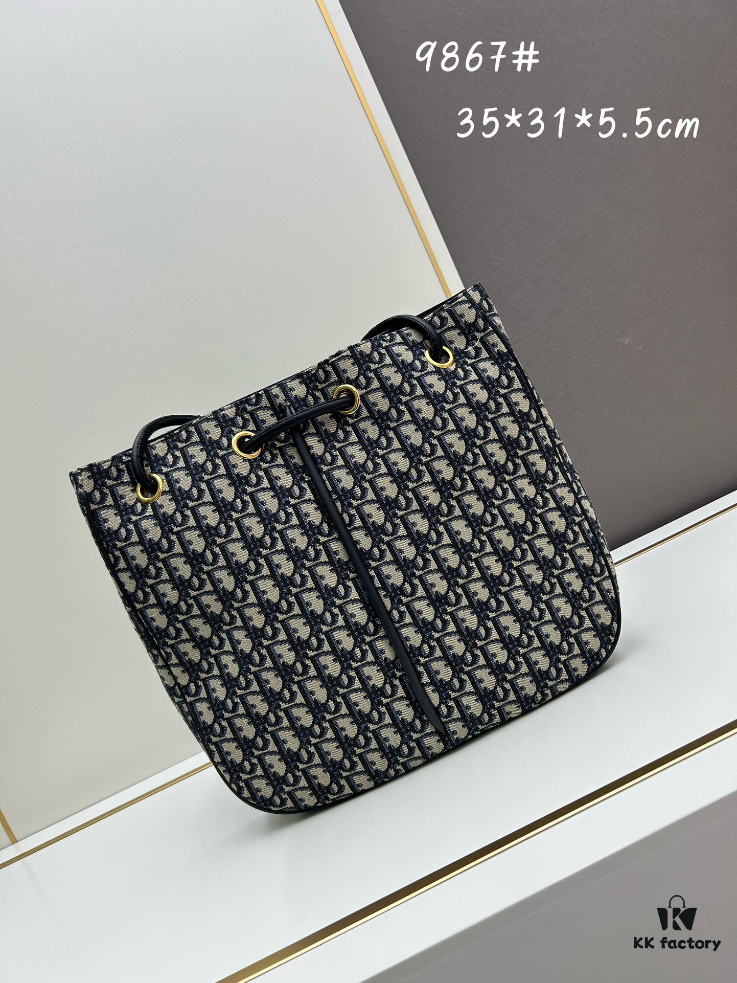 Large Full Leather Blue Cloth Dior Nolita Handbag from the 2024 Fall Ready-to-Wear Collection