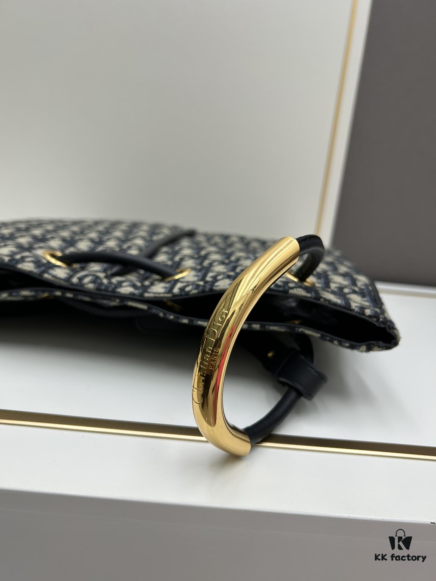 Large Full Leather Blue Cloth Dior Nolita Handbag from the 2024 Fall Ready-to-Wear Collection