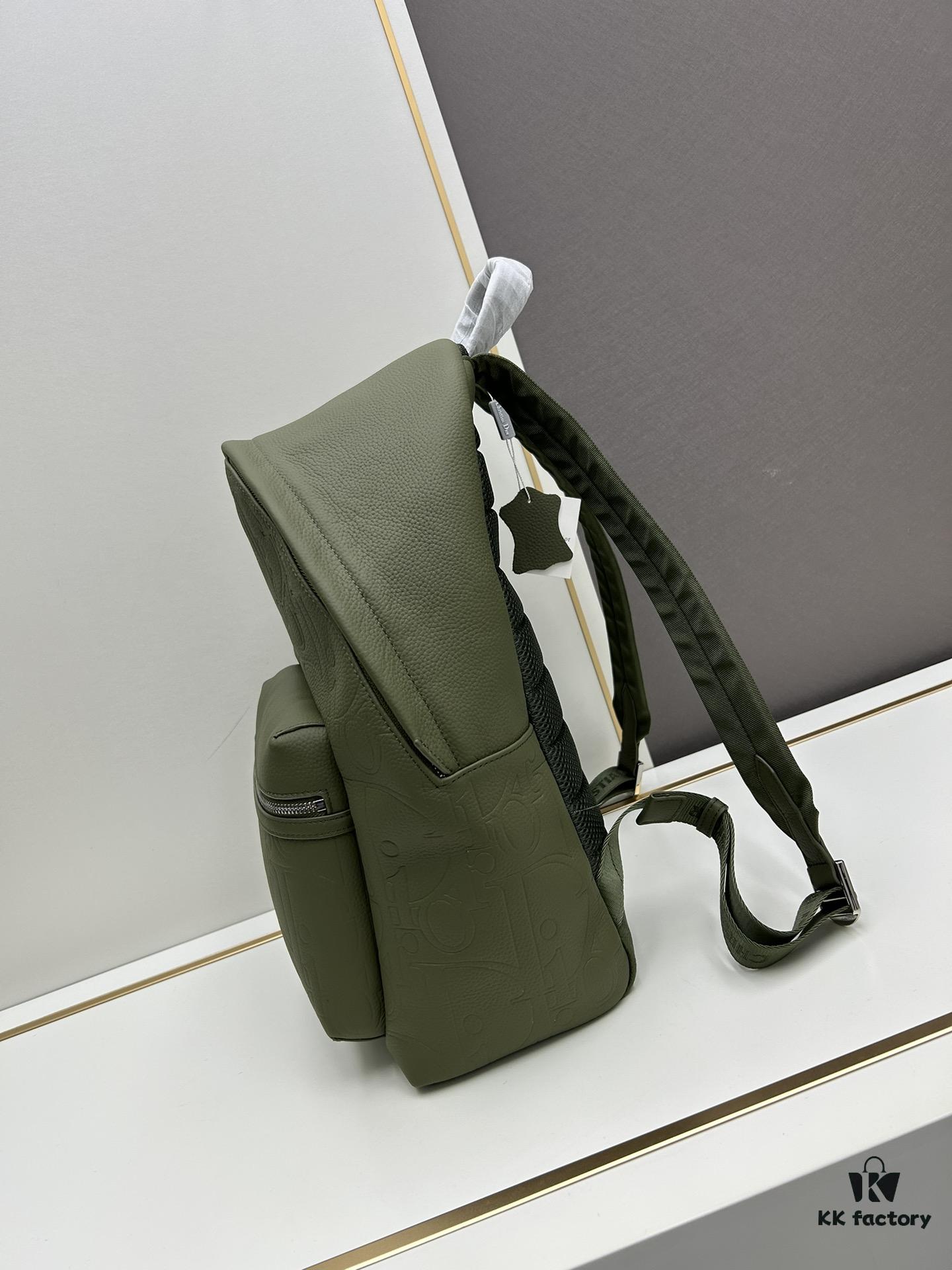 6930a1526e68136f4d9ab8fc DIOR Dior Latest Model Backpack Large and Small, Official Website Synchronized Autumn-Winter New Arrival Featuring Embossed Classic Pattern on Black Calfskin Leather