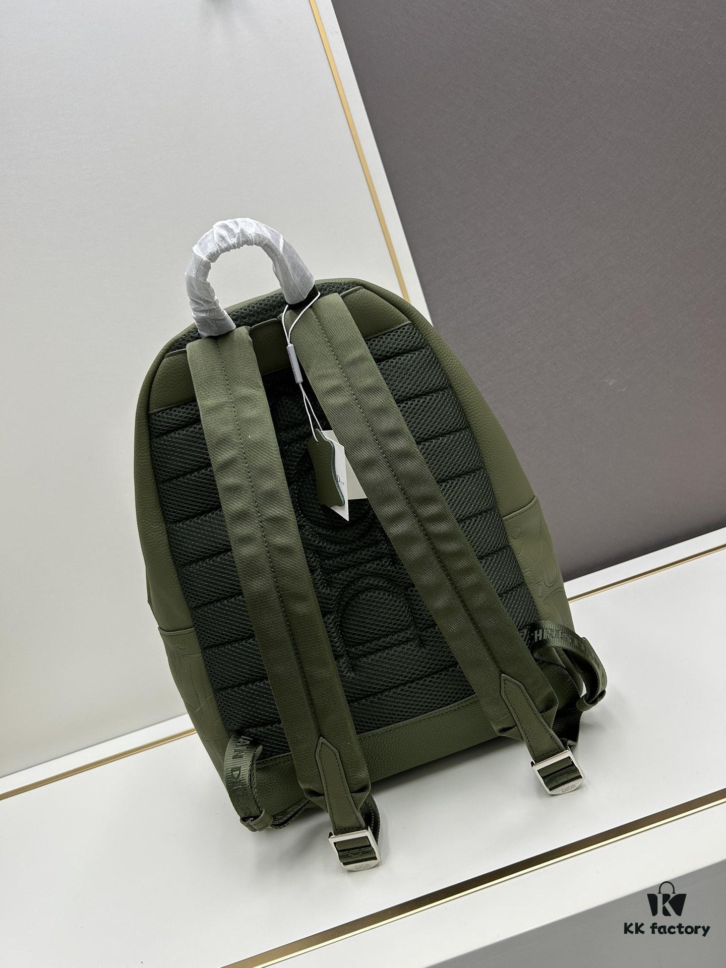 6930a1536e68136f4d9ab8fd DIOR Dior Latest Model Backpack Large and Small, Official Website Synchronized Autumn-Winter New Arrival Featuring Embossed Classic Pattern on Black Calfskin Leather
