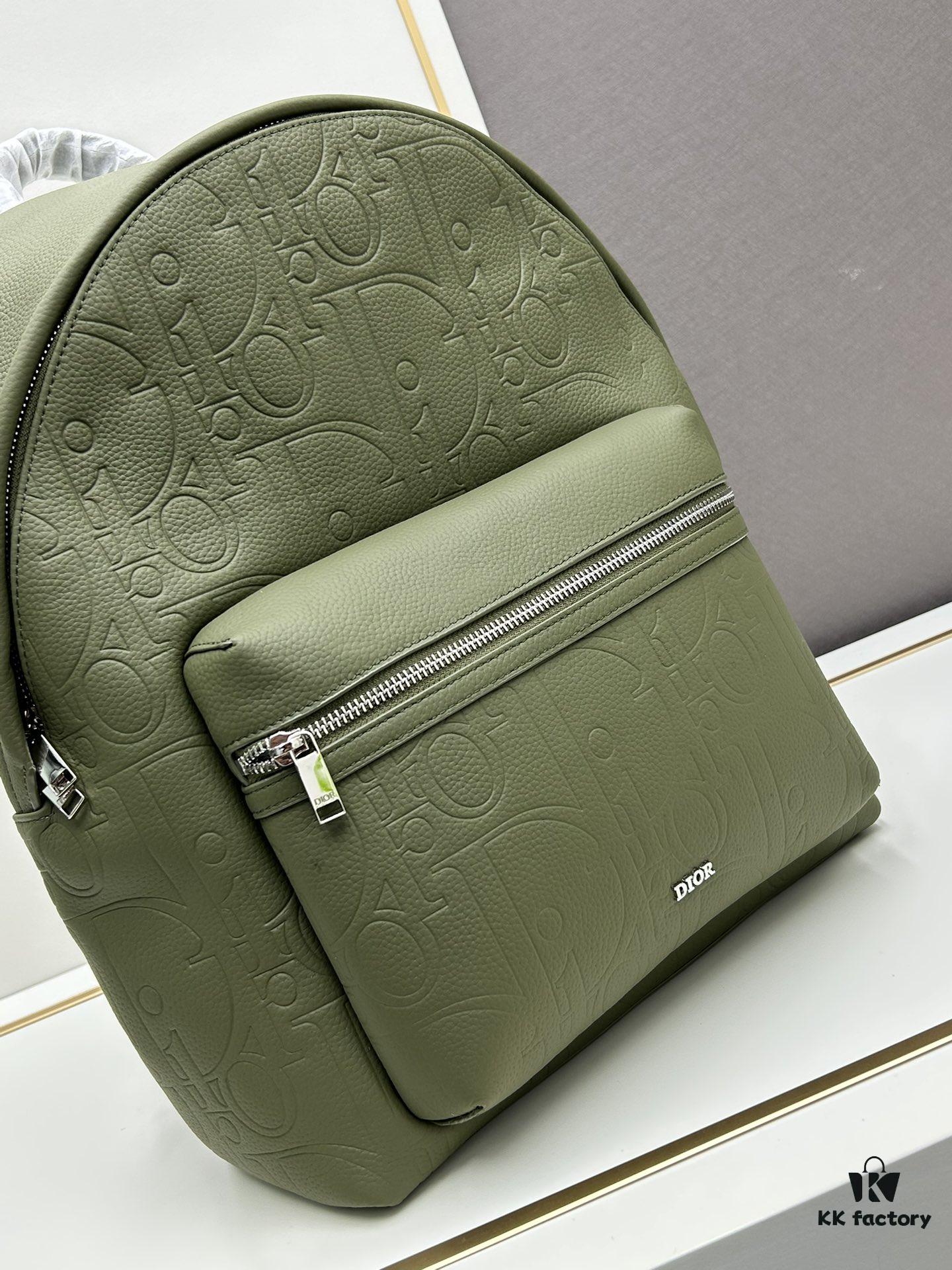 6930a1536e68136f4d9ab8fe DIOR Dior Latest Model Backpack Large and Small, Official Website Synchronized Autumn-Winter New Arrival Featuring Embossed Classic Pattern on Black Calfskin Leather