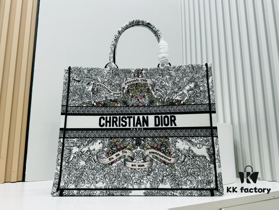 6930a1806e68136f4d9ab953 Oversized Original Order Thick Yarn Fabric Dior Book Tote