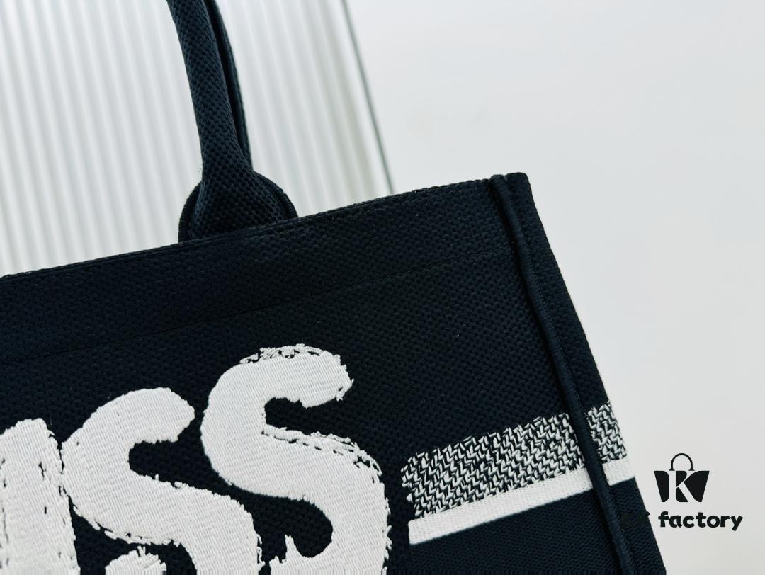 6930a2296e68136f4d9abaa0 Thick Yarn Heavy Fabric Original Order Medium Size Di0r Book Tote