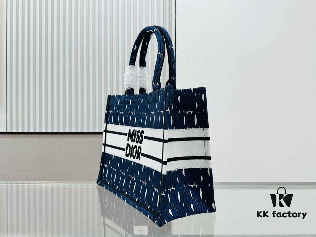 Original Surplus Stock Medium Di0r Book Tote in Thick, Heavy Yarn Fabric