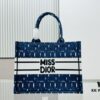 Original Surplus Stock Medium Di0r Book Tote in Thick, Heavy Yarn Fabric