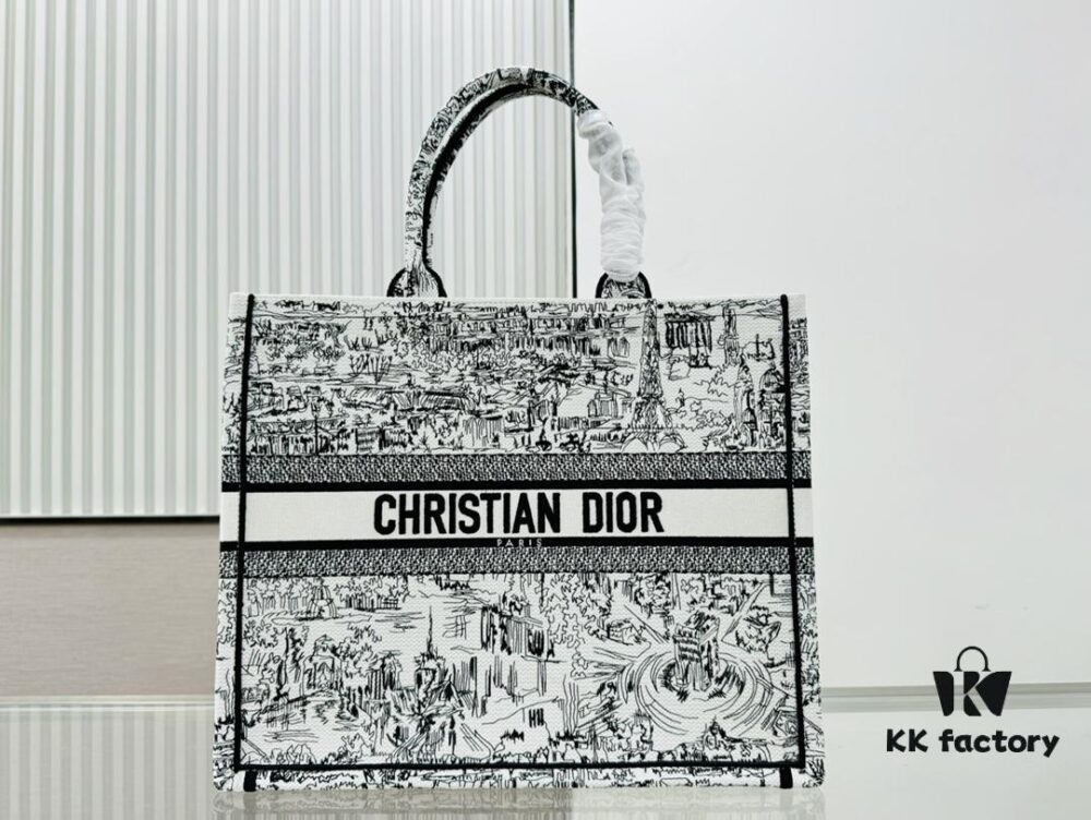 6930a2c36e68136f4d9abbfe Oversized Original Order Thick Yarn Fabric Dior Book Tote