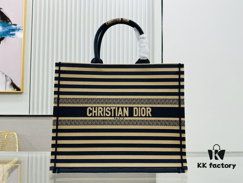 6930a2cb6e68136f4d9abc11 Vintage Oversized Dior Book Tote in Thick Cable Fabric – Original Order Quality