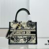 White Background with Black Bird, Small Size Dior Book Tote 24 Spring Collection