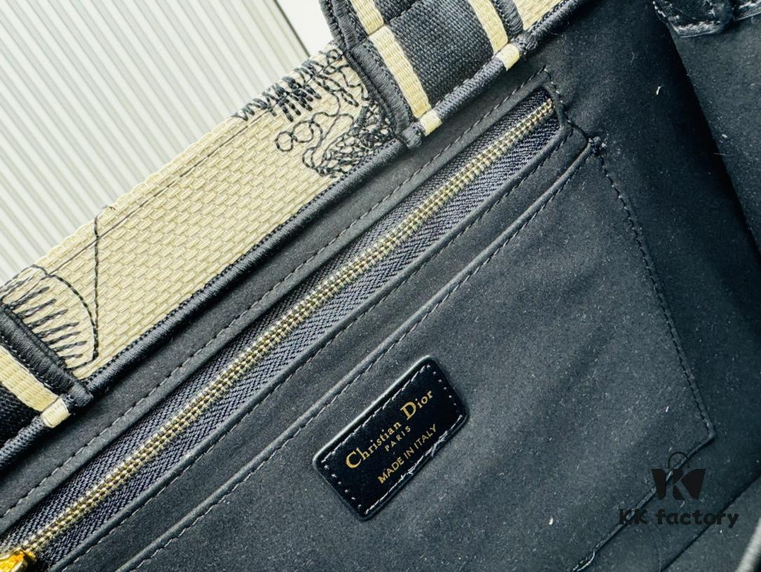 White Background with Black Bird, Medium Size Dior Book Tote 24 Early Spring New Arrival