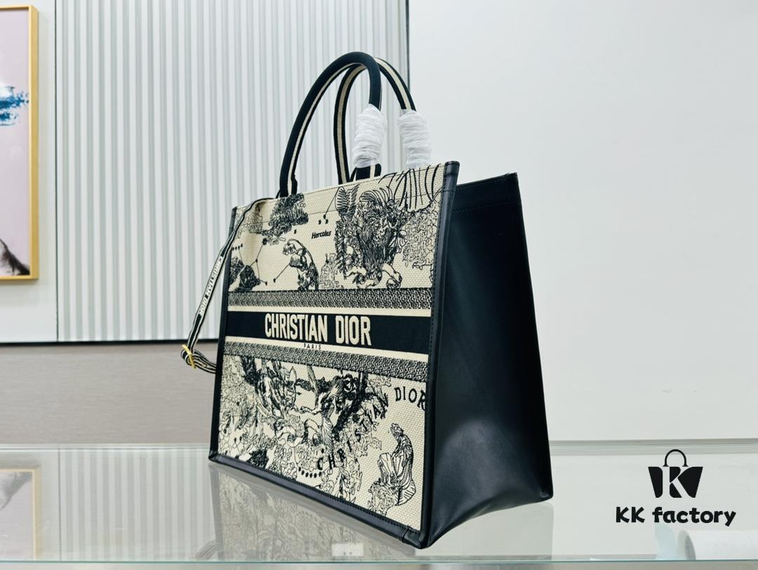 6930a3346e68136f4d9abcfb White Background with Black Bird, Large Size DIOR Book Tote 24 Spring Collection New Arrival
