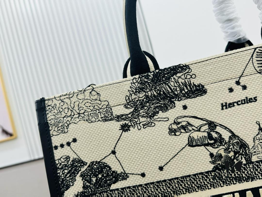 6930a3356e68136f4d9abcfe White Background with Black Bird, Large Size DIOR Book Tote 24 Spring Collection New Arrival