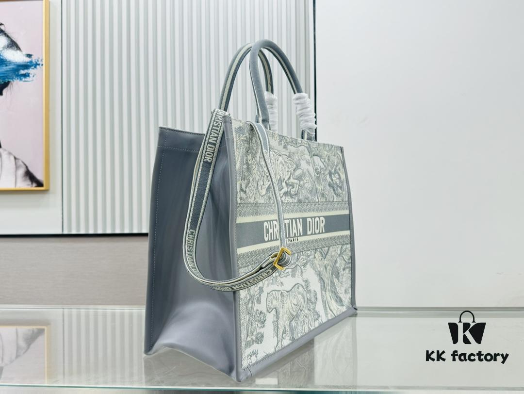 6930a3516e68136f4d9abd3f Dior Book Tote24 Early Spring New Arrival with Leather Trim Large Size